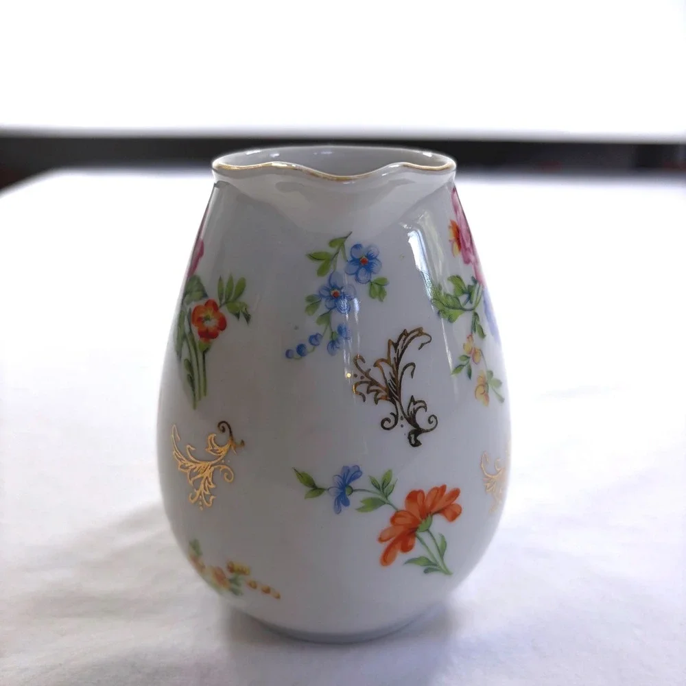 Vintage Chikaramachi Hand Painted Floral Antique 1920's Teapot & Creamer Japan